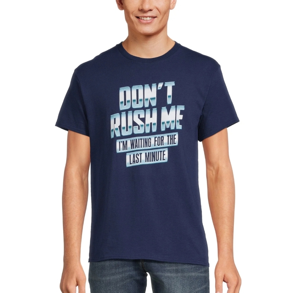 DOM Navy Graphic T-Shirt with Text Print Sz 2XL